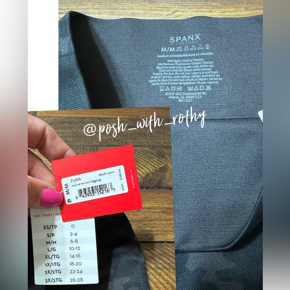 Spanx Look At Me Now Black Camo Leggings, NWT - Picture 6 of 14